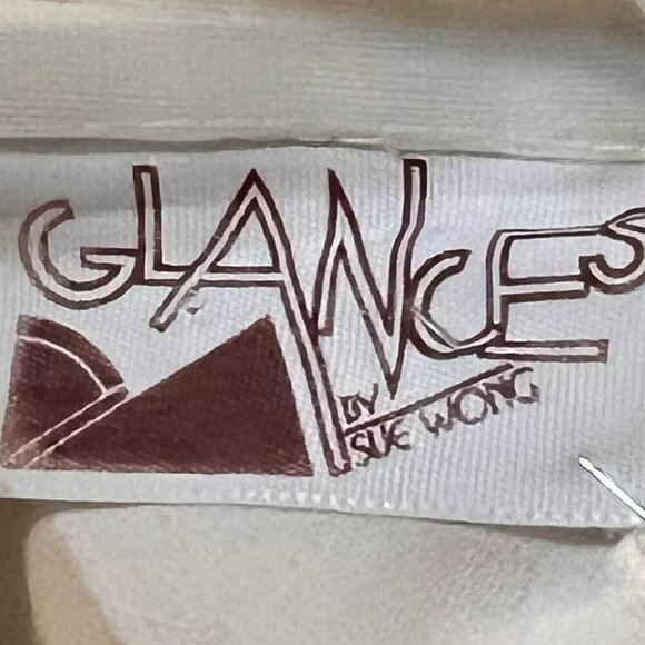 Vintage Glances 80's. Sz S. Fitted Chiffon Pin Tucks Pleated Lace. Cream B113 - Picture 6 of 7